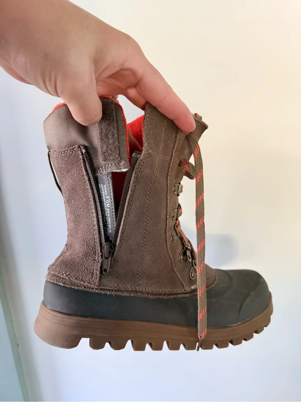 BareTraps Brown and Orange Women's Winter Lace-Up Boots
